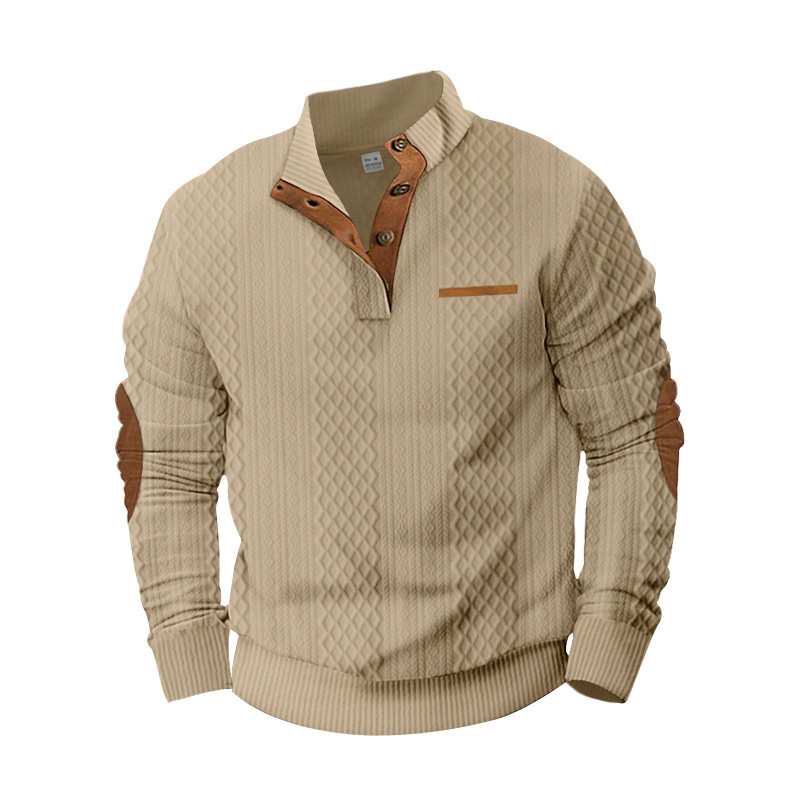 2024 New Spring, Autumn, and Winter Men's Outdoor Leisure Standing Neck Long sleeved Jacquard Knitted Pullover Sweater_voghion.com