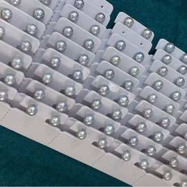 海水珍珠日本灰色akoya真多麻耳钉7-8mm素钉银蓝色18K白耳饰