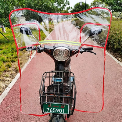 Motorcycle Safety Supplies — windshield transparent widened battery car - red-middle-splitsnap-design-u-shaped