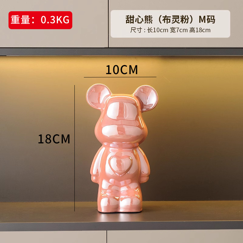 卸売セラミック暴力的なクマの装飾品、貯金箱、リビングルームの軽奢で高級な新築祝いの装飾、ワインキャビネットの装飾品|undefined