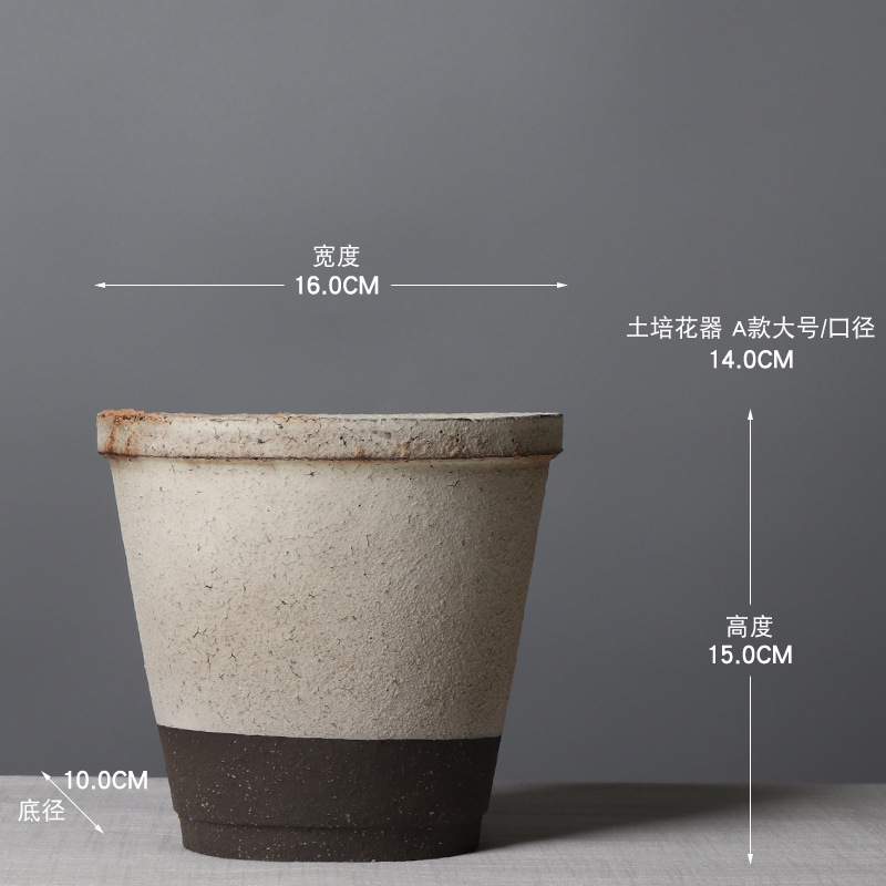 わびさび風レトロ陶器植木鉢多肉植物陶器古い杭鉢フラワーショップB&B小さな粗い陶器植木鉢|undefined