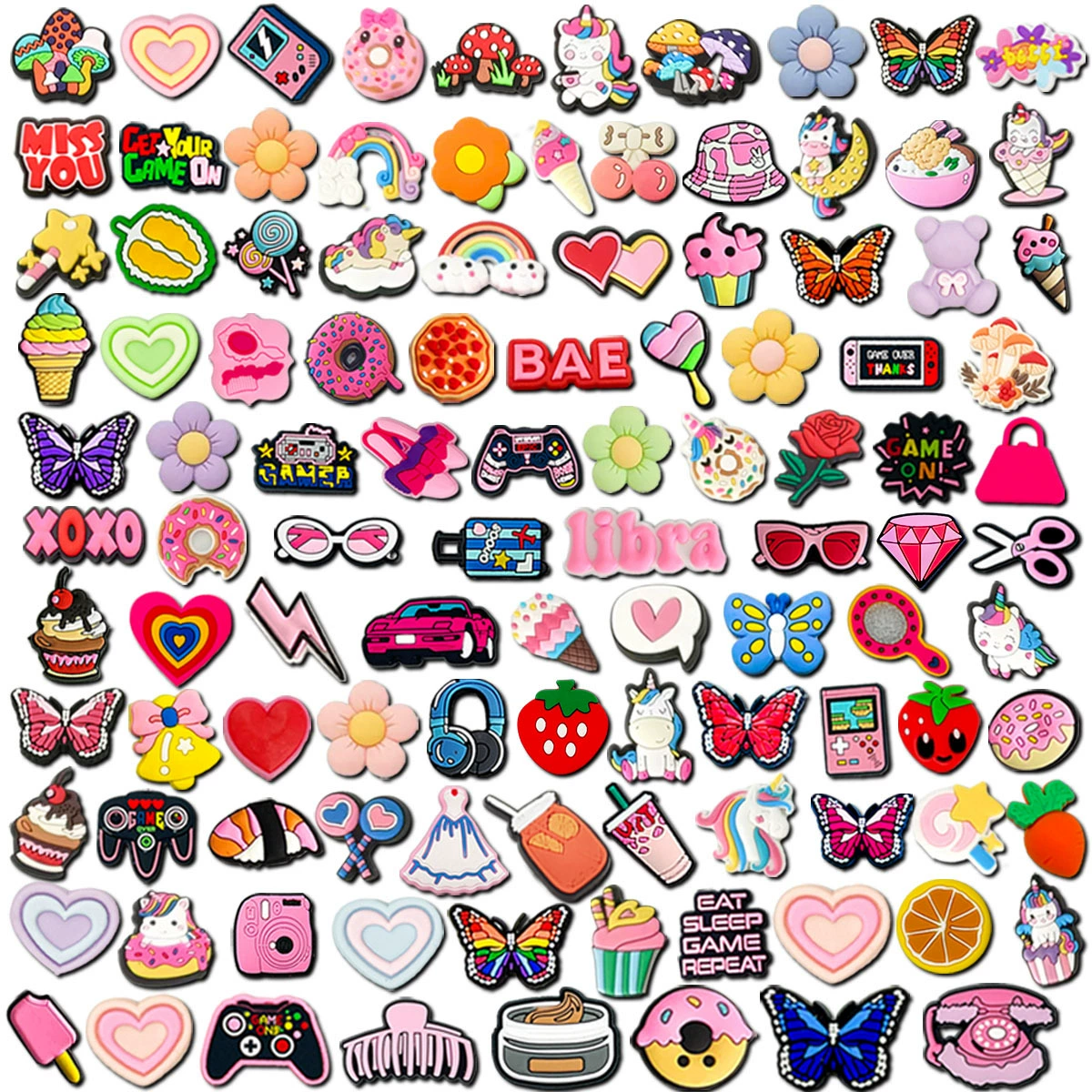 Трансграничная смешанная случайная пещерная обувь обувь цветочная обувь пряжка обувь декоративный ПВХ мягкий клей мультфильм мальчик девушка DIY обувь аксессуары