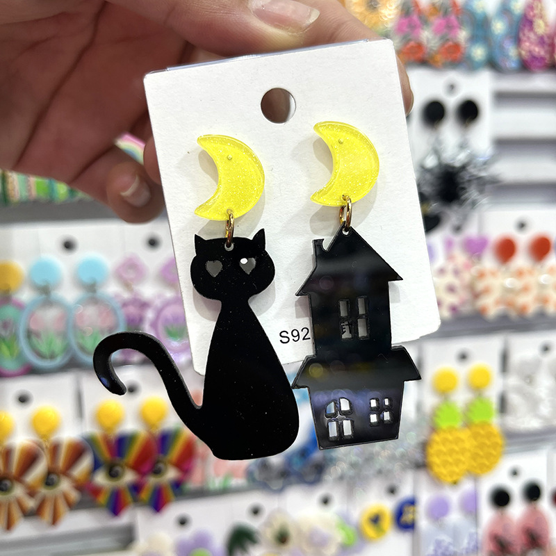 1 Pair Quantity Holiday, Carnival, Street Occasion 1 Pair Streetwear Halloween Pattern Arylic Drop Earrings