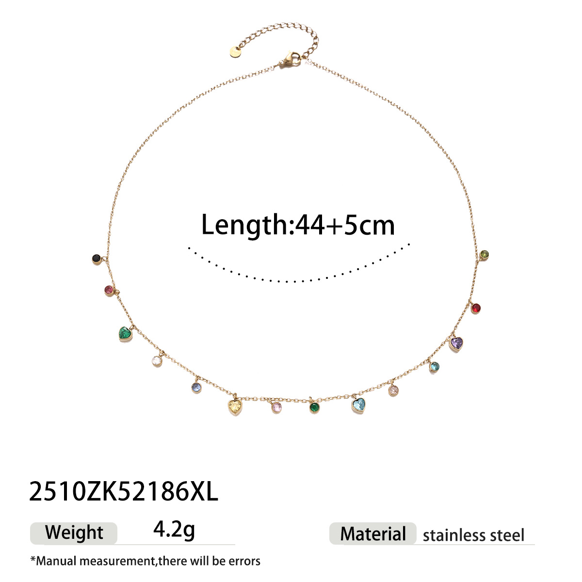 Collar de acero inoxidable de alta calidad ligero y lujoso, collar de oro y plata multicolor no se desvanece