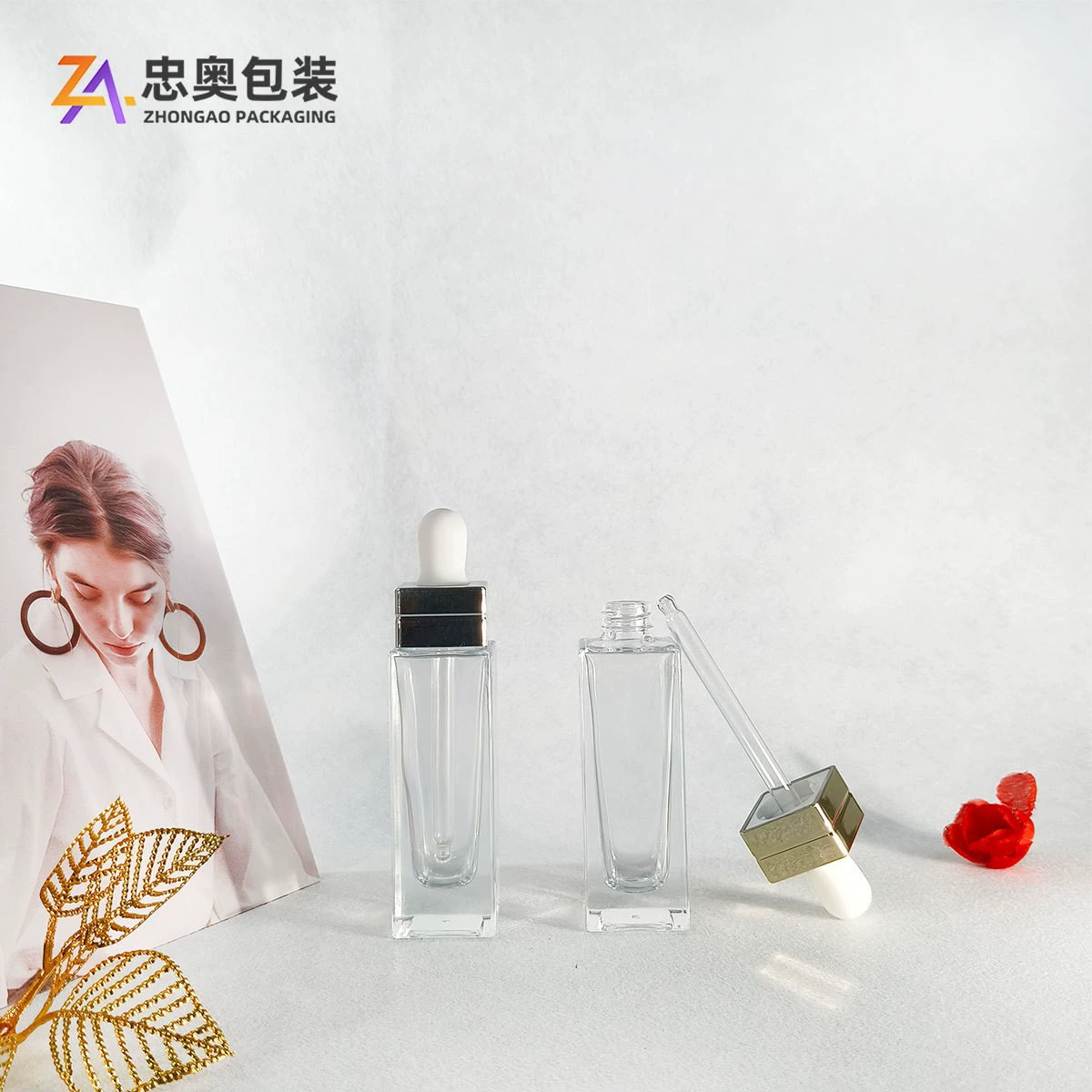 Спот 30ml квартет эссета жидкая бутылка резиновая головка капельница стеклянная бутылка разлив квадратная бутылка с толстым дном сырое масло бутылка