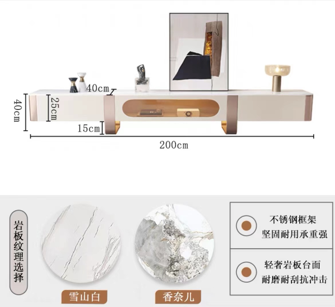 Italiano de lujo moderno simple tabla de mesa de mesa de roca tamaño redondo combinación con cajón diseñador creativo de sala de estar para el hogar