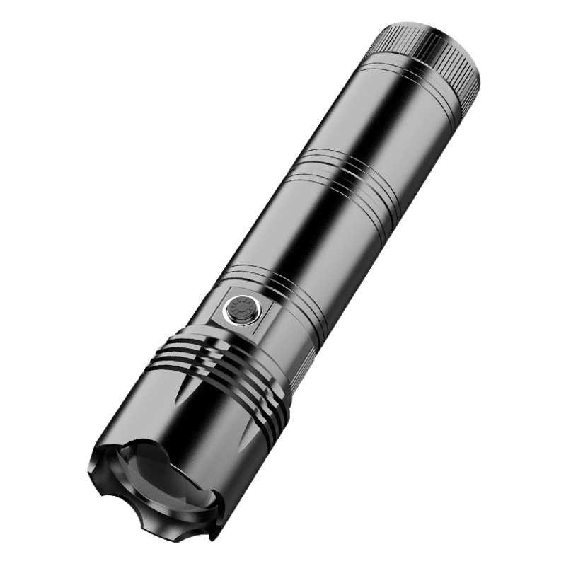 Largo blanco linterna láser aleación de aluminio telescópica zoom digital pantalla eléctrica linterna de largo alcance linterna portátil