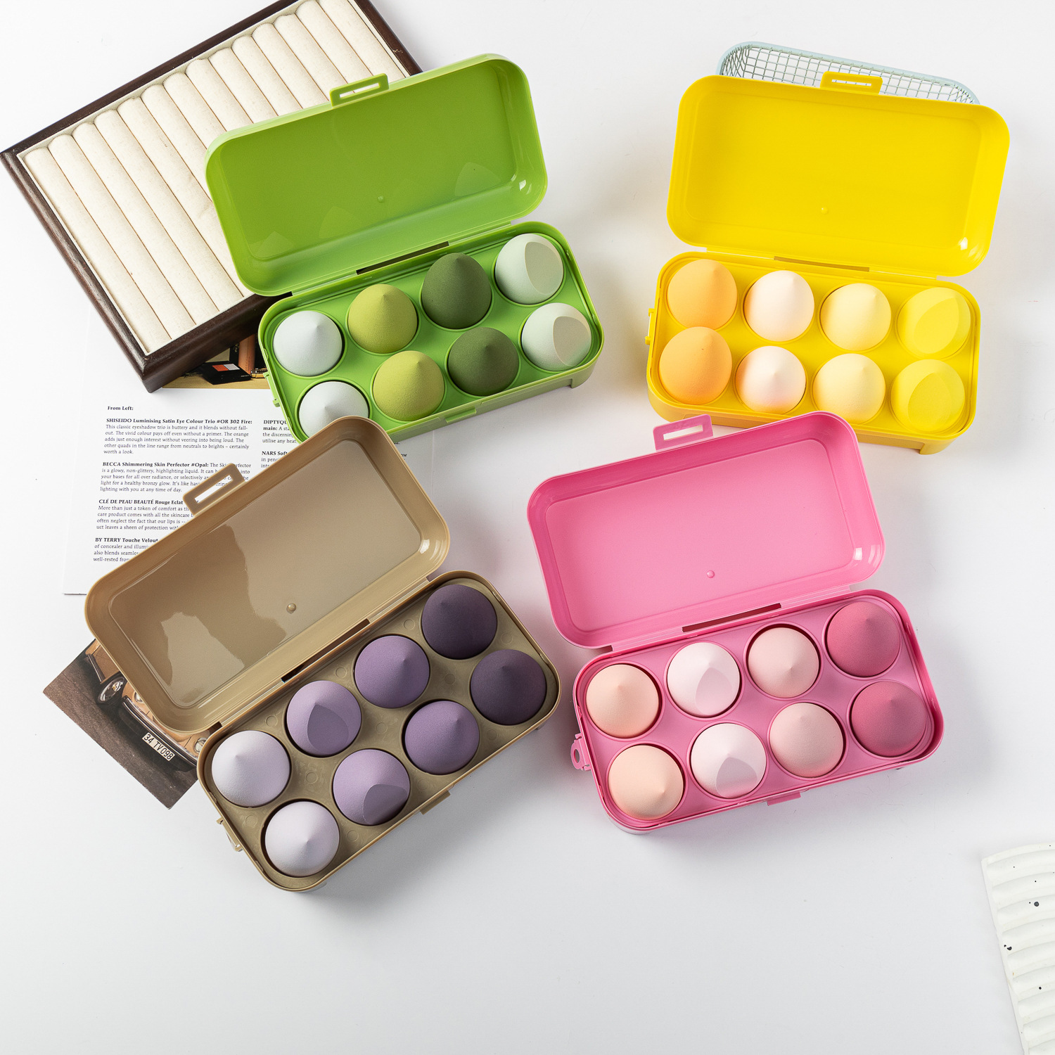 Conjunto de huevos de maquillaje transfronterizo, polvo no de látex botella de deriva, polvo de esponja, cojín de aire para maquillaje sin polvo, uso seco y húmedo.