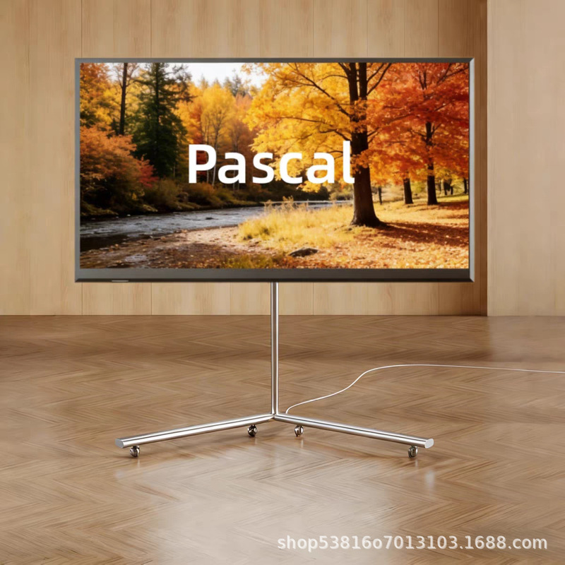 Tv Mobile Stand Silver Wing Floor Cart Universal Mount for Living Room and Bedroom 55/65/ 75inch Inch Vertical Tv Cabinet