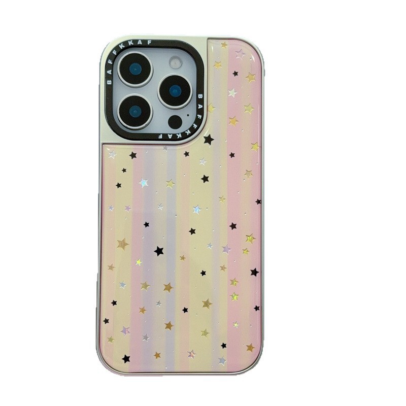 韩系ins风条纹星星适用iPhone16苹果15ProMax/14手机壳13新款小众|undefined