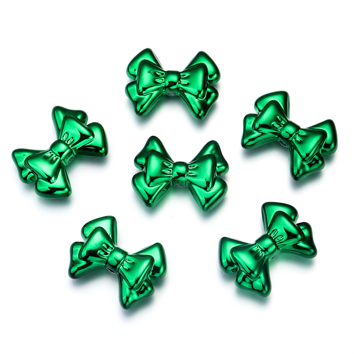 35g Weight Beads Jewelry Making Type DIY Jewelry Accessories Classification 10 PCS/Package Quantity Acrylic Material Bow Knot Pattern Plating Design Sweet, Simple Style Style 10 PCS/Package Arylic Bow Knot DIY Jewelry Accessories Beads 6