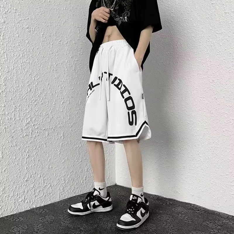 Модные брендовые шорты, мужские летние свободные повседневные универсальные шорты на 2023 год, однотонные универсальные повседневные брюки, спортивные брюки, брюки с пятью точками