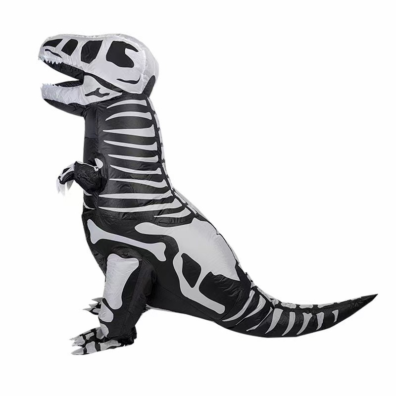 Disfraz de costillas inflables de Amazon Halloween divertida como un traje de muñeca de tiranosaurio roles extraños atmósfera en blanco y negro
