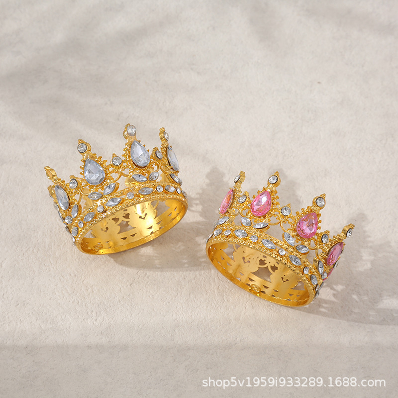 Cross-Border Baroque Fashion Mini Crown Tiara Queen Prom Crown Flower Decoration Various Colors Dress