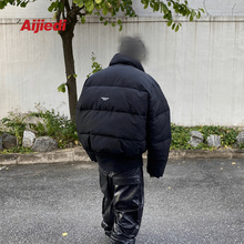 U男女宽松刺绣ca立领my加厚百搭高街棉外套r小标拉链面包服ernd