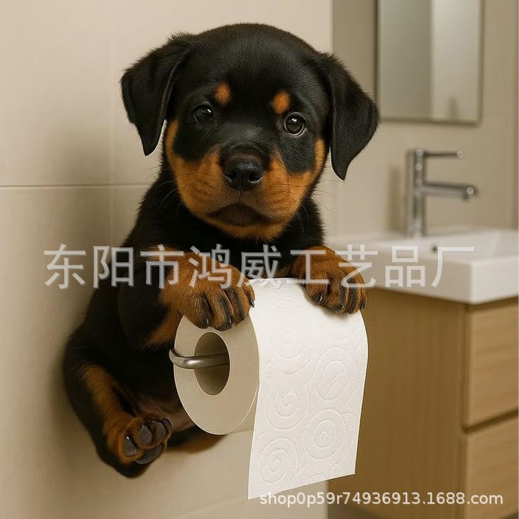 クロスボーダー新製品工芸品像家の装飾かわいい犬ペーパータオルホルダートイレットペーパーホルダー樹脂装飾品ペンダント