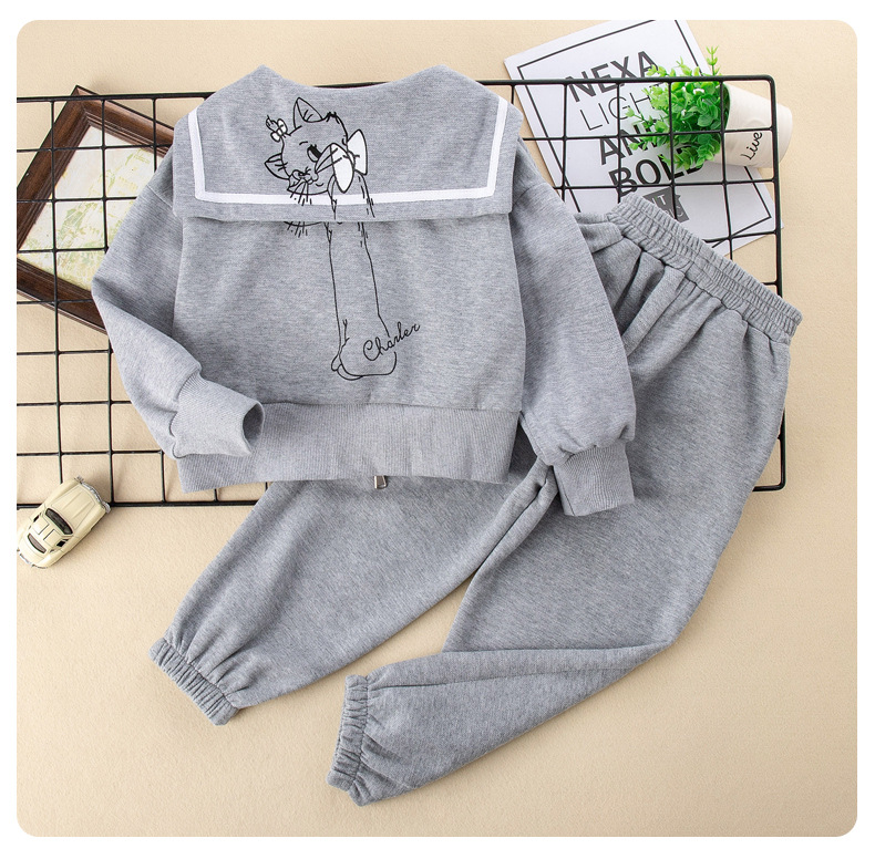 Conjunto deportivo de dos piezas para niña primavera otoño_voghion.com