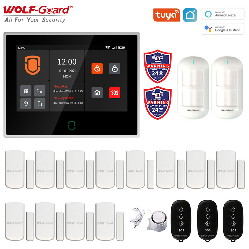 Graffiti transfronterizo de 7 pulgadas pantalla táctil completa alarma host adaptado al envejecimiento doméstico inteligente wifi + sistema de alarma de seguridad 4g