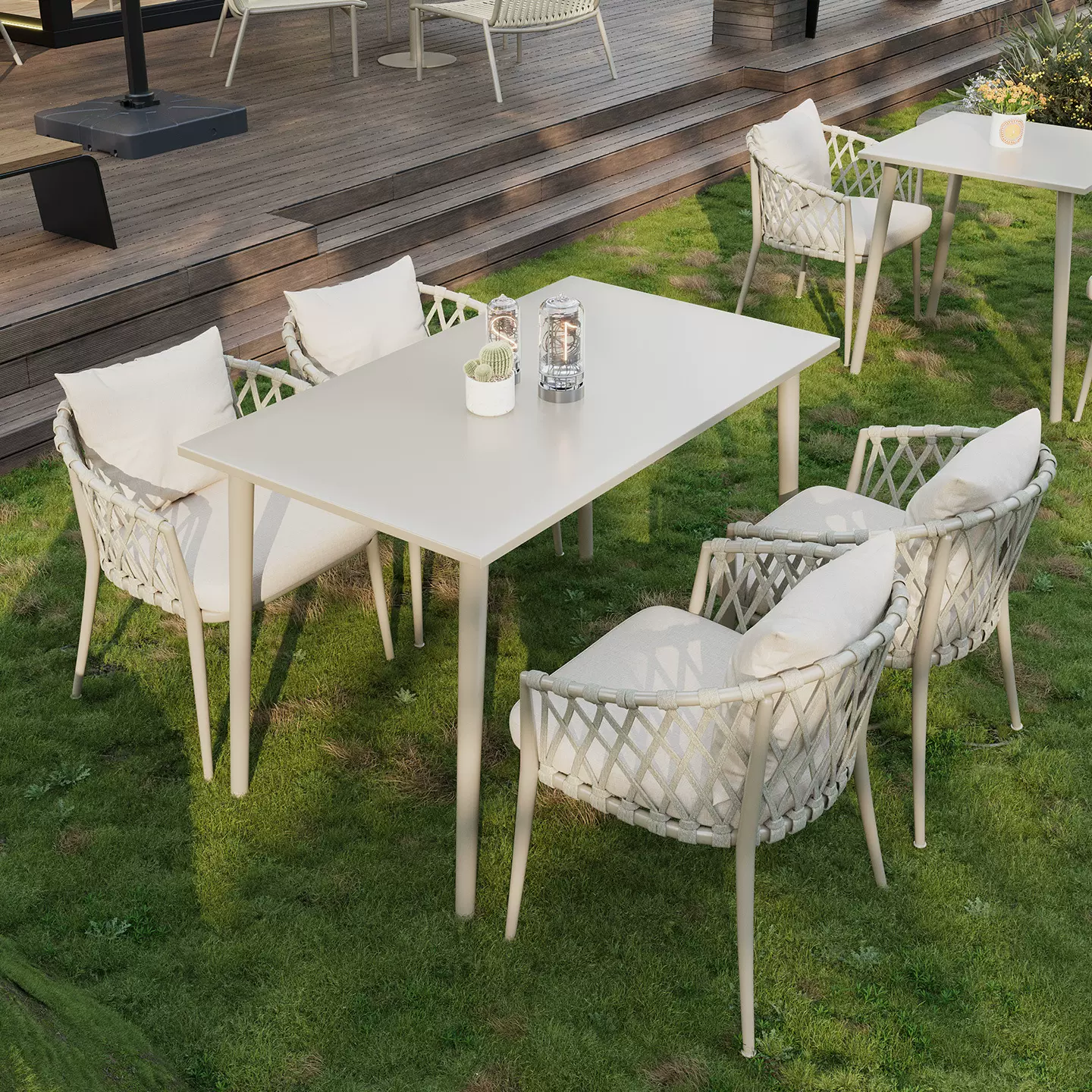 庭院花园院子外摆休闲餐桌椅子别墅露天露台藤椅户外藤编桌椅组合