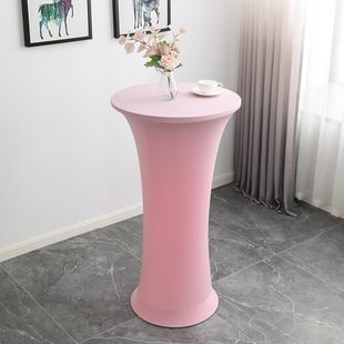Cross-border Simple Modern Cocktail Elastic Table Set Round Table Set Wedding Event Banquet Restaurant Bar Table Cloth Set
