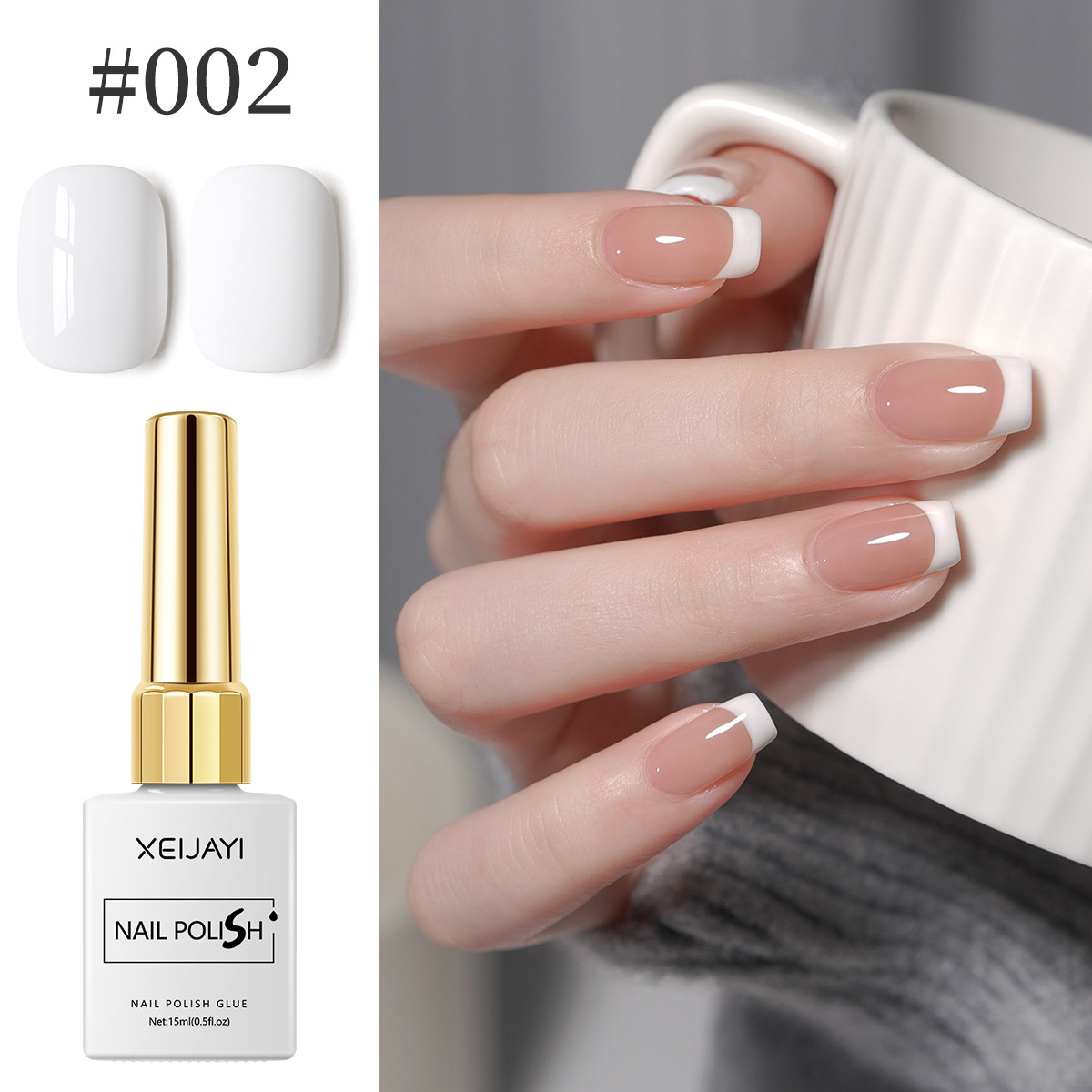 Serie clásica de pegamento de manica 2025 nuevo temperamento blanco puro negro puro para la manicura