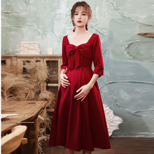 孕妇高腰敬酒服2025春季新娘结婚小礼服大码遮肚平时可穿订婚礼服