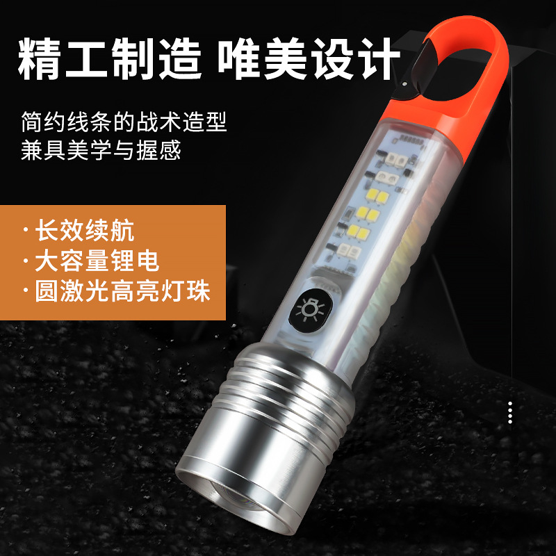 Linterna de luz fuerte al aire libre linterna de camping al aire libre LED DE EMERGENCIA multifunción luz de trabajo de largo alcance iluminación de luz lateral