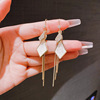 2024 Korean personalized geometric pendant irregular long temperament, cold wind, high -quality vermiculite flowing So tide versatile earrings