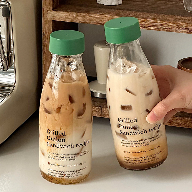 Coffee Cup, Portable Take-Away Cup, Glass Cup, High-Looking Water Cup for Women, Take-Away Sealed Cup, Water Bottle, Beverage Cup