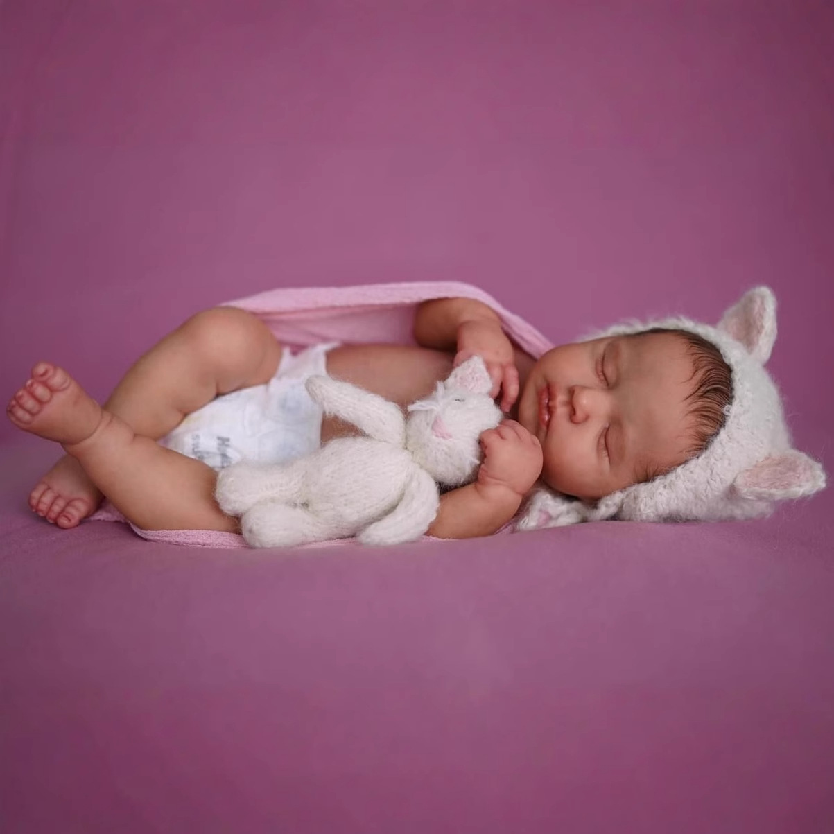 49cm simulación bebé renacido muñeca Linda LouLou 3D piel realista bebé