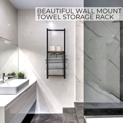 Towel rack, bathroom towel storage rack, bath towel holder, iron wall-mounted towel rack