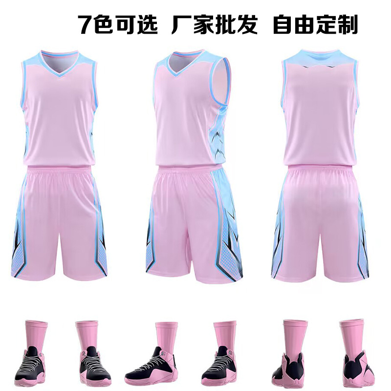 Super wholesale competition clothes personalized printed jersey plus size sports training clothes basketball clothes suit men's group purchase Jersey