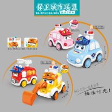 网红卡通呆萌小黄鸭按压小警车儿童趣味奖品小玩具厂家批发直供