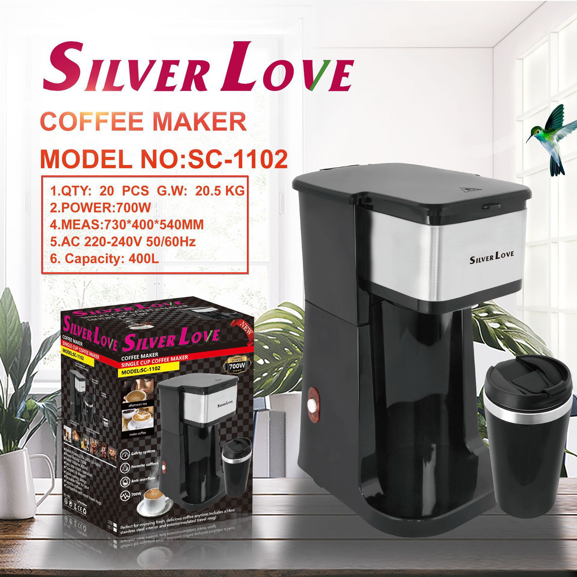 Foreign Trade Export Coffee Machine Household Extraction Concentrated Steam Coffee Machine Extractor