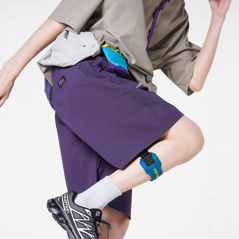 Purple Bubble Grid Quick-Dry Shorts for Men, Summer Outdoor Hiking Sports Beach Pants, Loose Casual Knee-Length Shorts Purple Bubble Grid Quick-Dry Shorts for Men, Summer Outdoor Hiking Sports Beach Pants, Loose Casual Knee-Length Shorts