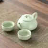 Green Ru Kiln stone floating pot + Green Ru Kiln tumbler 2 pieces