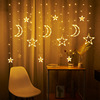 star Moon Curtain lights Ramadan Eid UL Fitr Decorative lamp led Lamp string star Moon