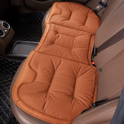 New car seat cushion Nappa leather, Four Seasons Pad - back-row-long-padsingle-piece-ideal-orange-unlabeled-clean-version