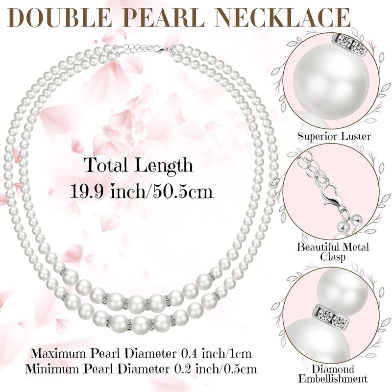 Artificial Pearl Necklace Earring Set Wedding Pearl Bracelet 20S Imitation Pearl