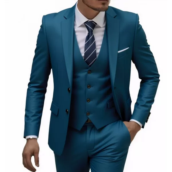 Cross-Border 2025 European and American Men's New Business Casual Suit Set, Men's Wedding Groomsman Formal Suit Set