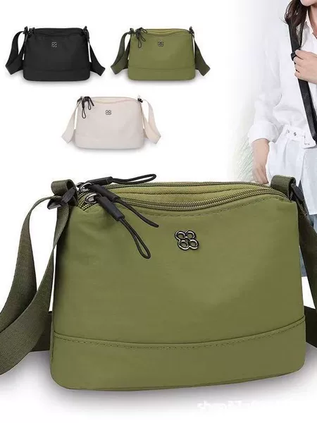 Cross-border New Crossbody Women's Bag Casual Lightweight Women's Bag Shoulder Bag Multi-layer Large Capacity Nylon Waterproof Small Square Bag