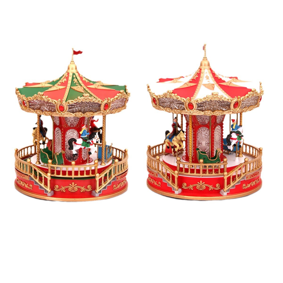 Nuevo cinturón luminoso Santa caja de música de Navidad caja de sonido carrossel regalo de Navidad decoración