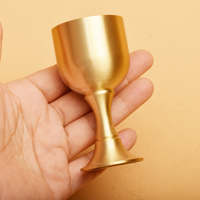Brass wine glass wine cup goblet crafts decoration Baifu cup water supply Cup holy water Cup liquor Cup Tea Cup