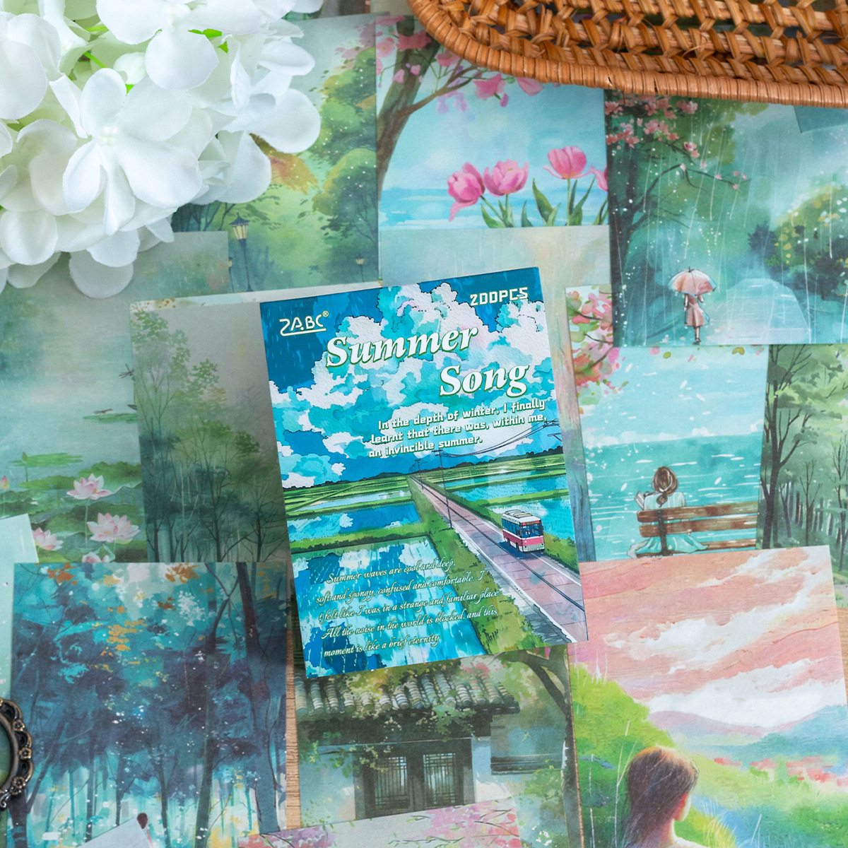 Cuatro temporadas de acuerdo con el libro de notas de material de libro de mensajes de papel de notas no adhesivo ins de aire de papel de material de base de cuentas de mano