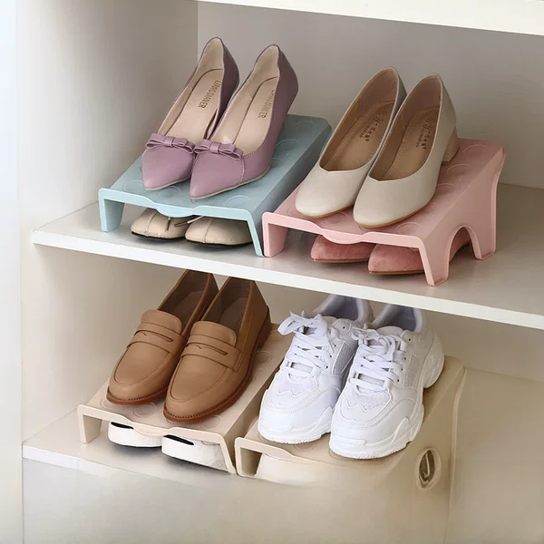 Space-saving Storage Shoe Rack Double-layer Shoe Bracket Cabinet Dormitory Artifact Shoe Cabinet Finishing Shoe Slippers Storage Rack