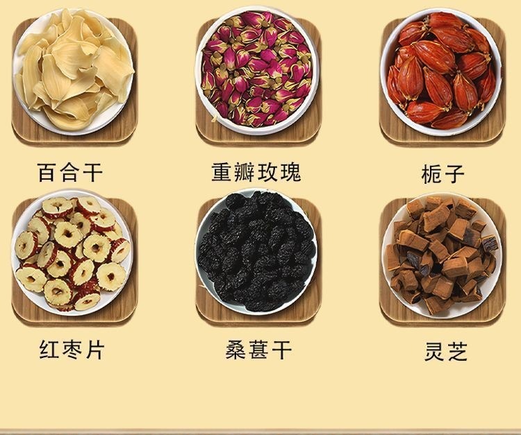 Jiu Wei An Ning Tang Calming Herbal Tea 200g Bag 20 Teabags Nine Herb Blend with Suan Zao Ren Lily Lotus Seed specifications