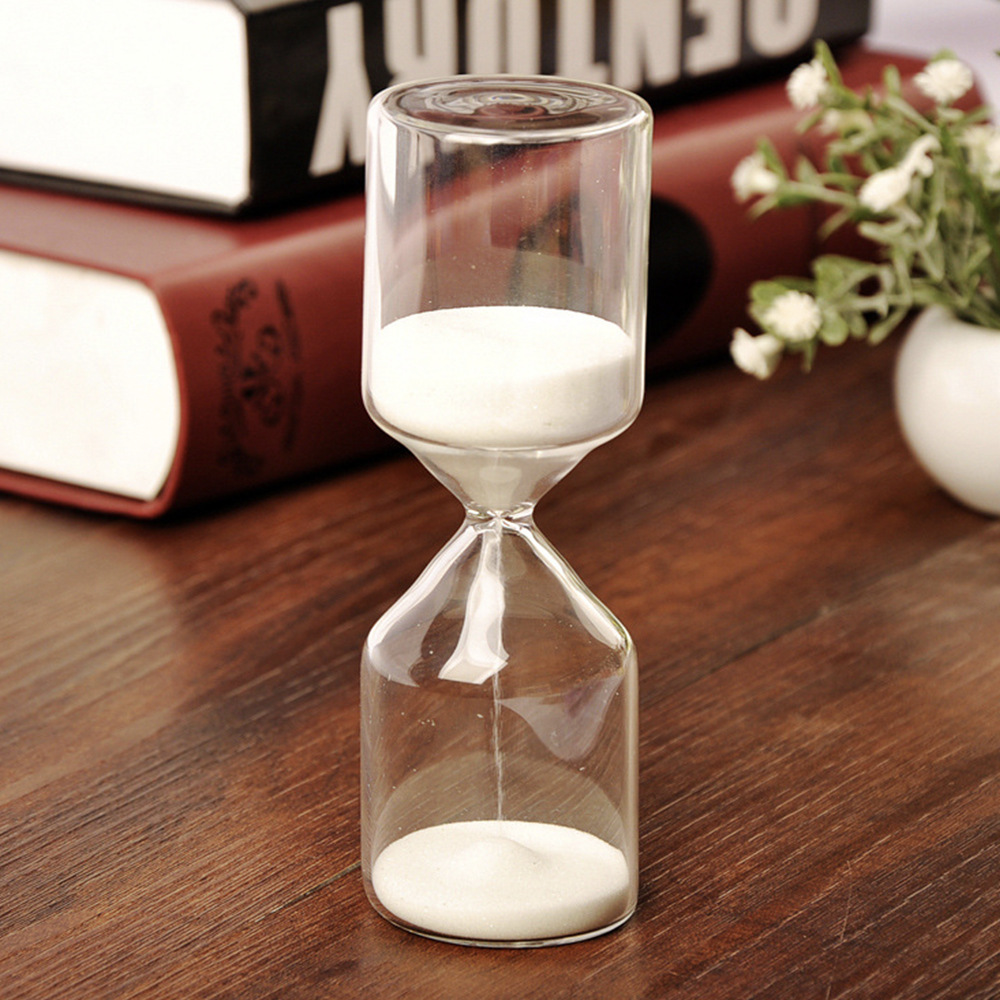 Creativo 5 15 30 minutos reloj de arena cilíndrico regalos de cumpleaños temporizador reloj de arena de vidrio decoración para el hogar