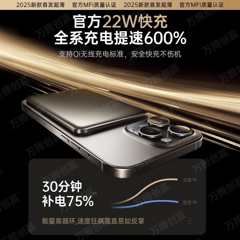 工場直売 | アルミニウム合金プライベートモデル超薄型裸感磁気吸引充電宝小型携帯型移動電源8.4mm|undefined
