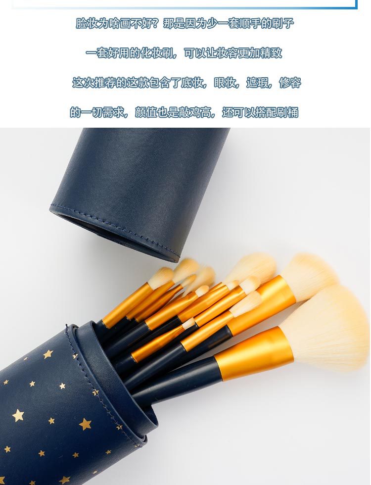 Cross-border Star Movement Makeup Brush Set for beginners, Cangzhou soft bristle concealer brush, eyeshadow brush, contouring brush, high-gloss brush wholesale details Picture