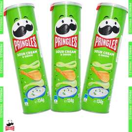3罐进口澳版Pring/薯片酸乳酪奶油洋葱味134g/罐怀旧为溢
